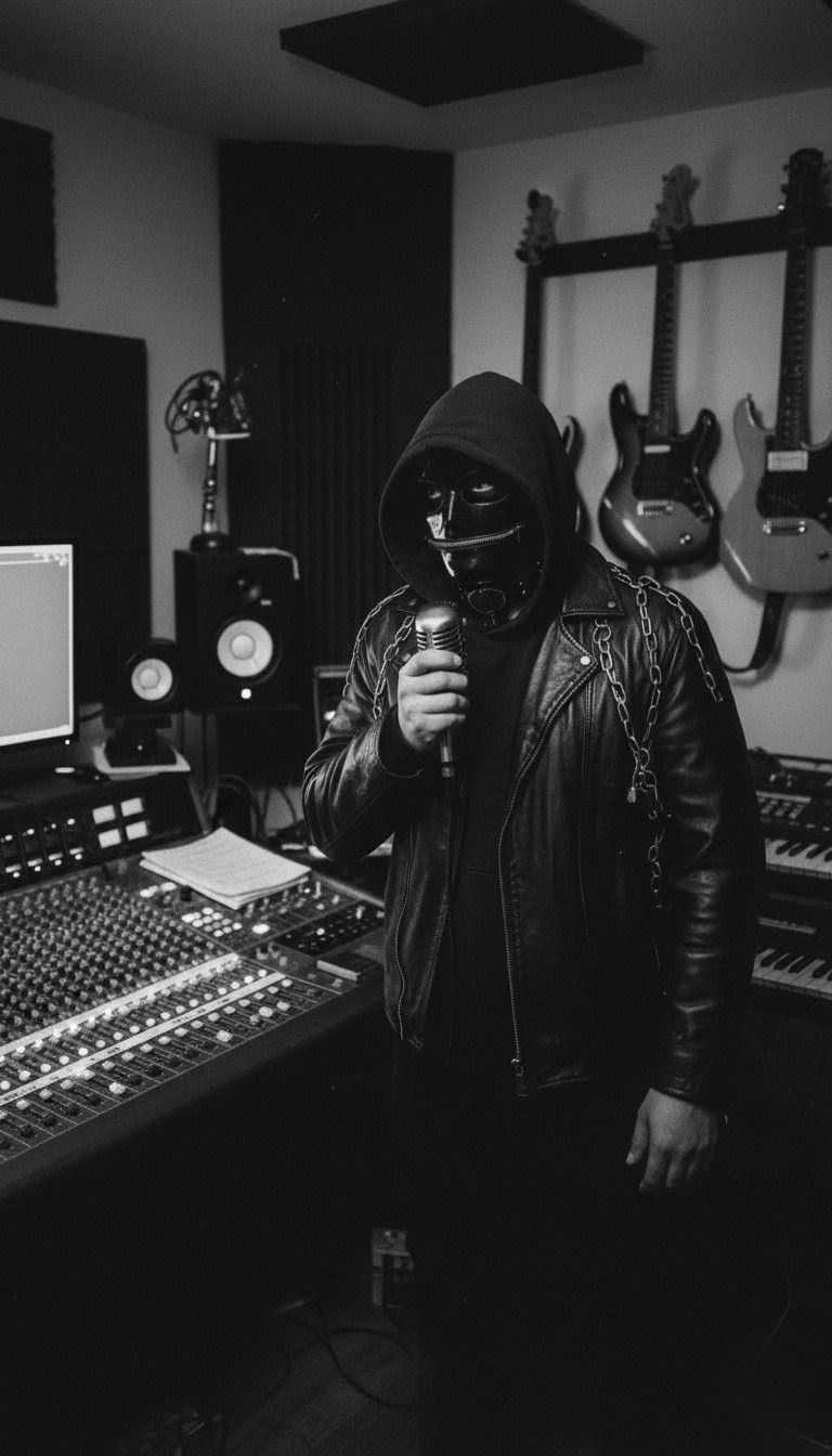 A second promotional photo of blood.twin in a somber and atmospheric setting.